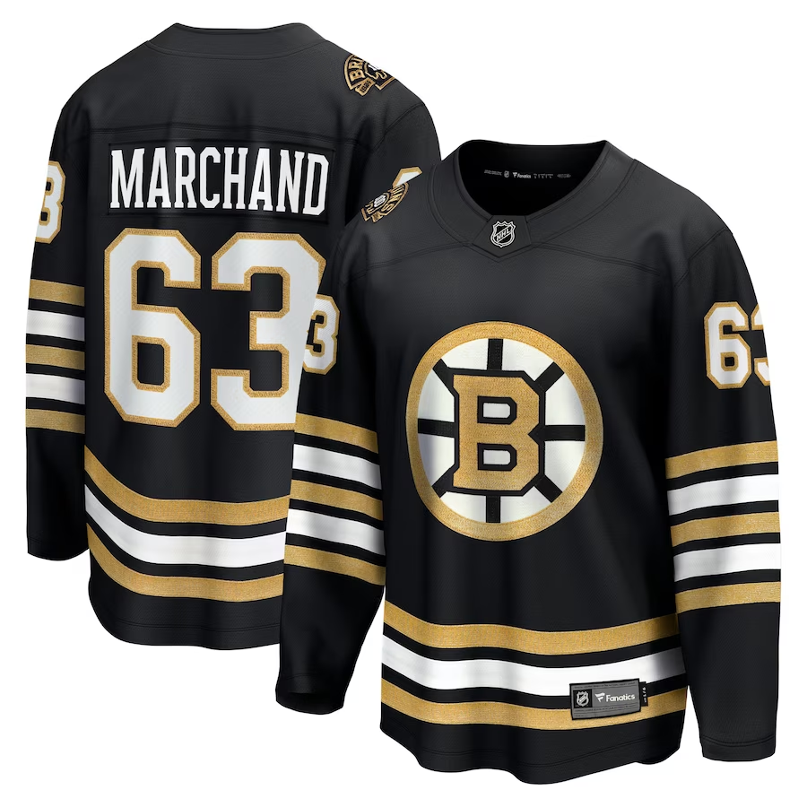 Men's Boston Bruins Brad Marchand #63 Black Jersey